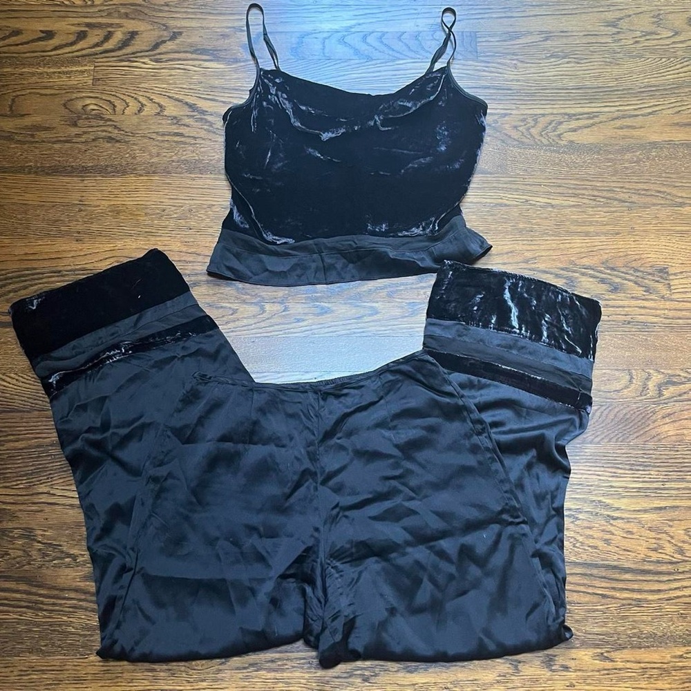 Victoria’s Secret Silk & Velvet Brown Sleep Set